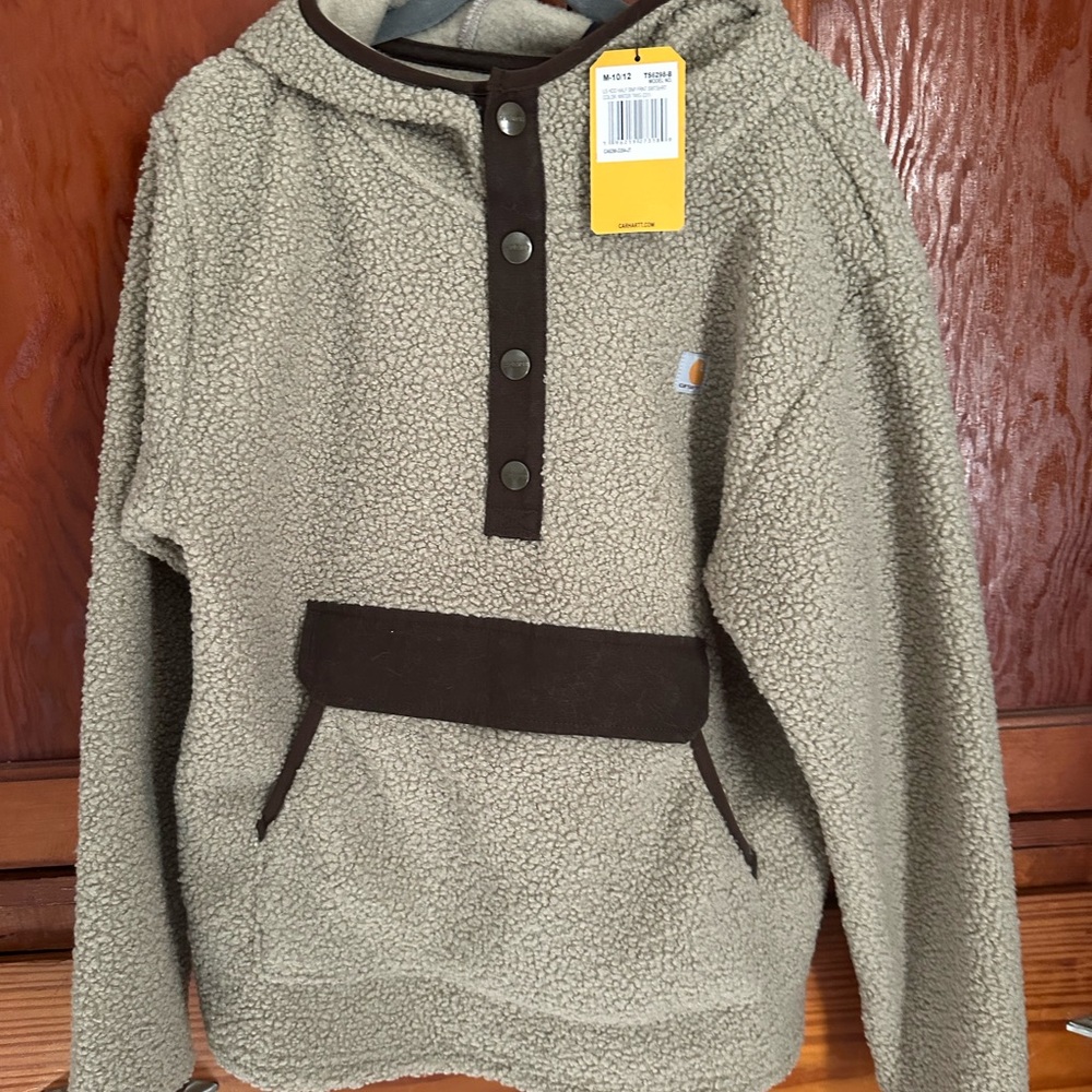 Carhartt Boy’s Olive Sherpa Fleece Hoodie